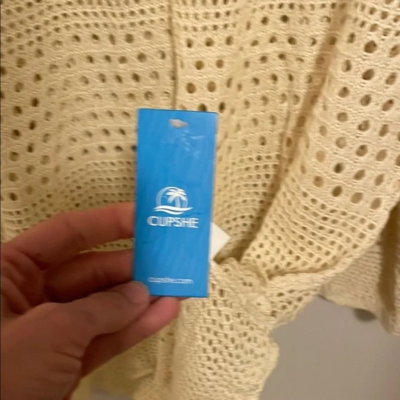 Cupshe bathing suit coverup Cream Knit small - Picture 2 of 4